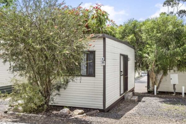 Exterior of a Budget Park Cabin at Breeze Holiday Parks - Halls Gap