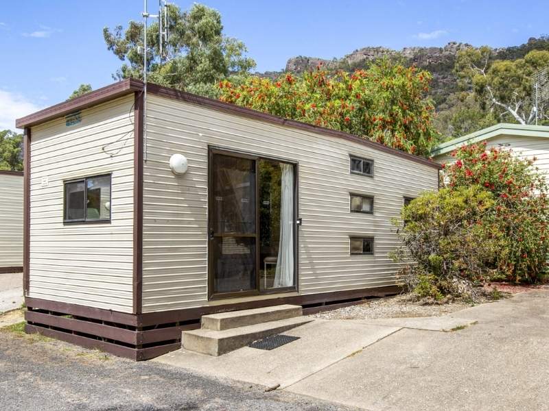 Exterior of a Budget Park Cabin at Breeze Holiday Parks - Halls Gap