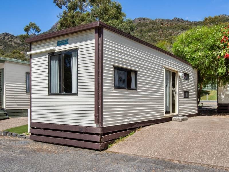 Exterior of a Budget Park Cabin at Breeze Holiday Parks - Halls Gap