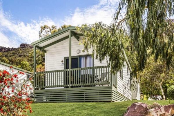 Exterior of a Deluxe Park Cabin at Breeze Holiday Parks - Halls Gap