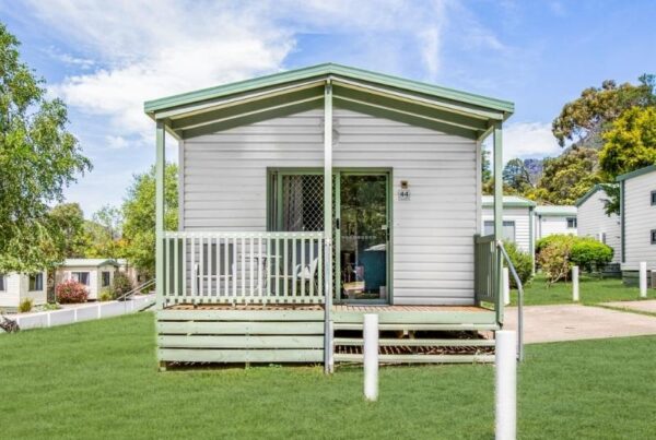 Exterior of a Deluxe Park Cabin at Breeze Holiday Parks - Halls Gap