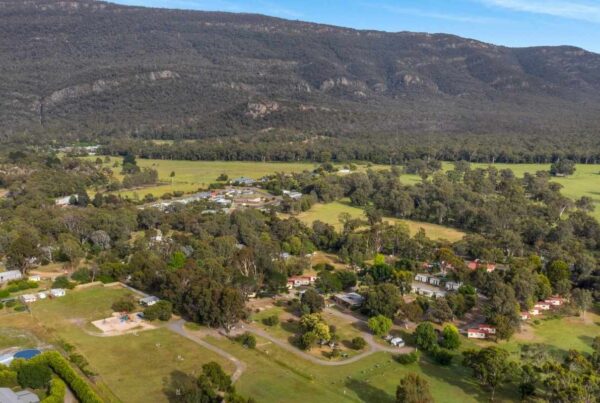 View of Breeze Holiday Parks - Halls Gap from the air. Which Breeze Park Matches Your Holiday Personality?