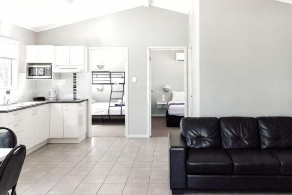 Living space of Deluxe Two-Bedroom Cabin at BIG4 Breeze Holiday Parks - Katherine