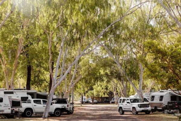 Breeze Holiday Parks - Katherine Powered Camping Site, Caravan Park, Caravans under the trees