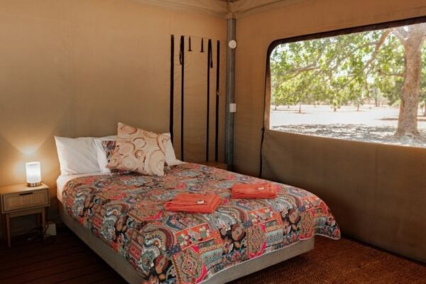 Breeze Holiday Parks - Katherine, bed in a Safari Tent
