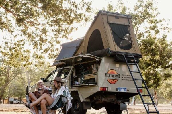 Breeze Holiday Parks - Katherine Unpowered Camping Site, Caravan Park, Rooftop Tent, Enjoying a drink in the park