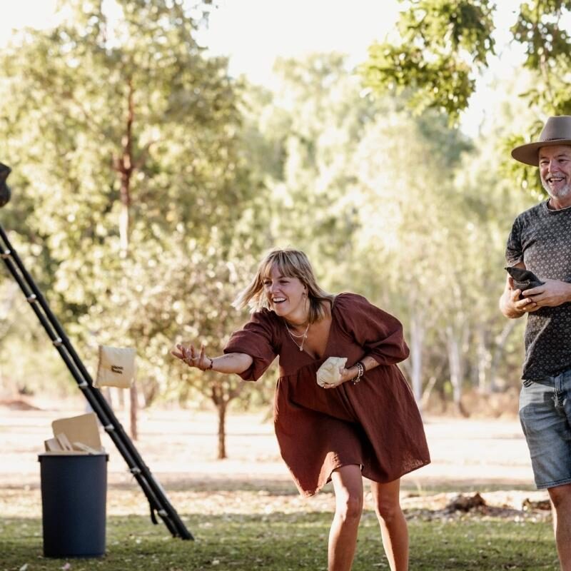 Powered Camping: The Perfect Choice for Camping Lovers, playing games while camping at Katherine