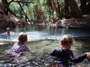 Kids enjoying the Katherine Hot Springs